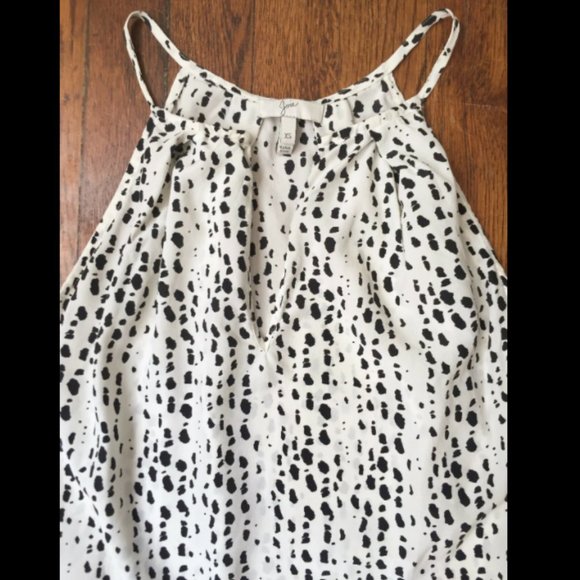 Joie Dot Print Sleeveless Keyhole Top 100% Silk - Picture 4 of 8
